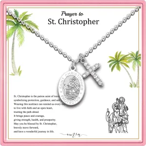 PARTNER Protectional Cross Necklace for Women MenSt Michael/Archangel Raphael/St Christopher/St Jude/St Joseph/St Anthony Medal Necklace Gifts for Women Men