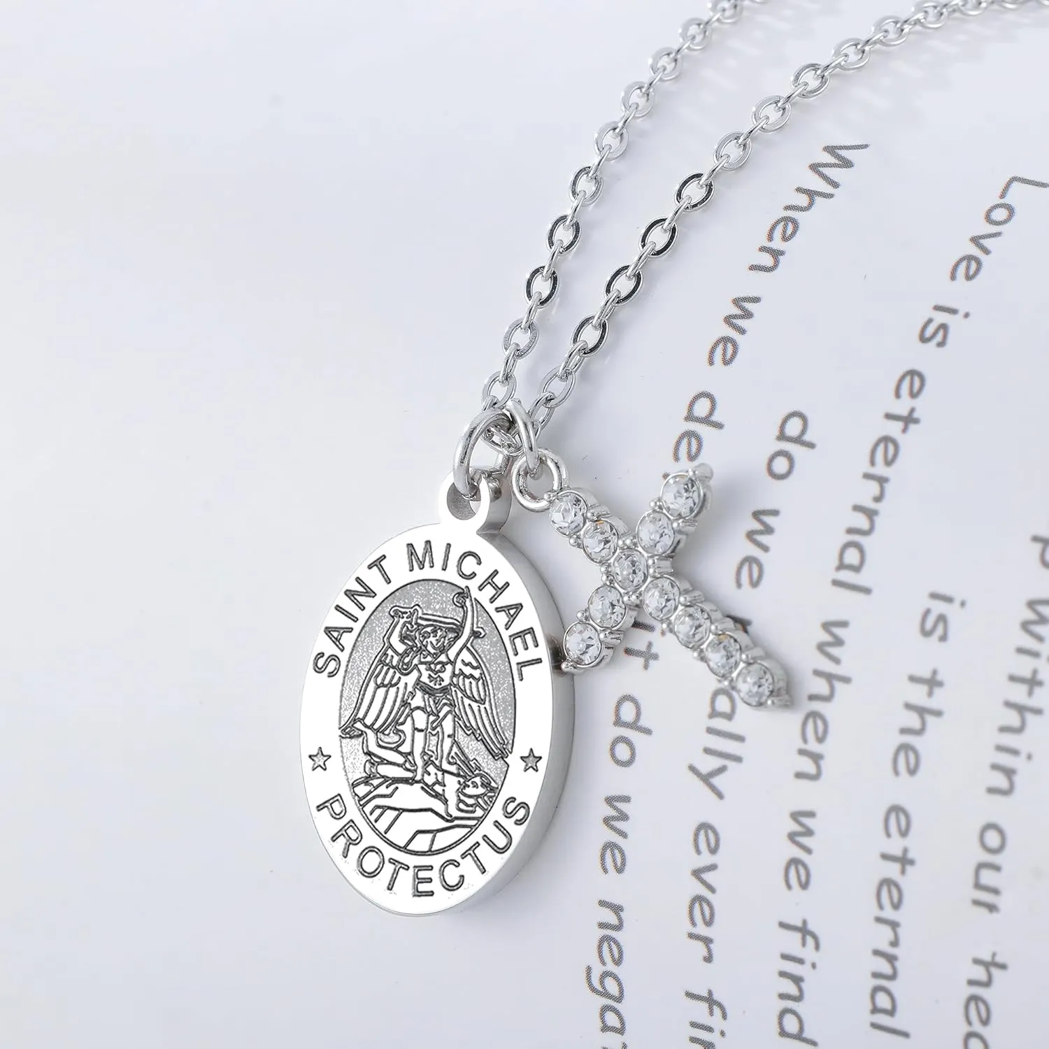 PARTNER Protectional Cross Necklace for Women MenSt Michael/Archangel Raphael/St Christopher/St Jude/St Joseph/St Anthony Medal Necklace Gifts for Women Men