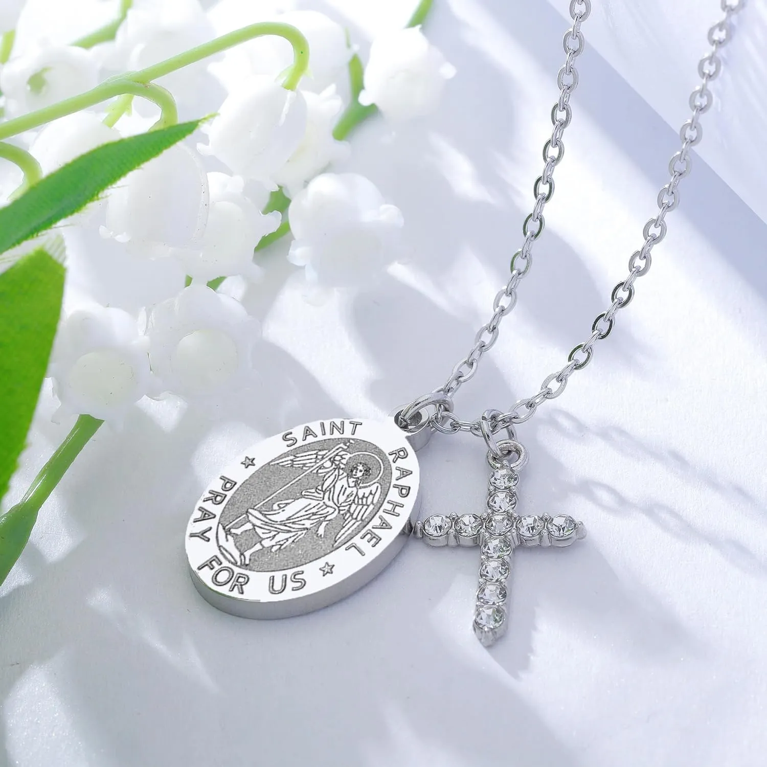 PARTNER Protectional Cross Necklace for Women MenSt Michael/Archangel Raphael/St Christopher/St Jude/St Joseph/St Anthony Medal Necklace Gifts for Women Men