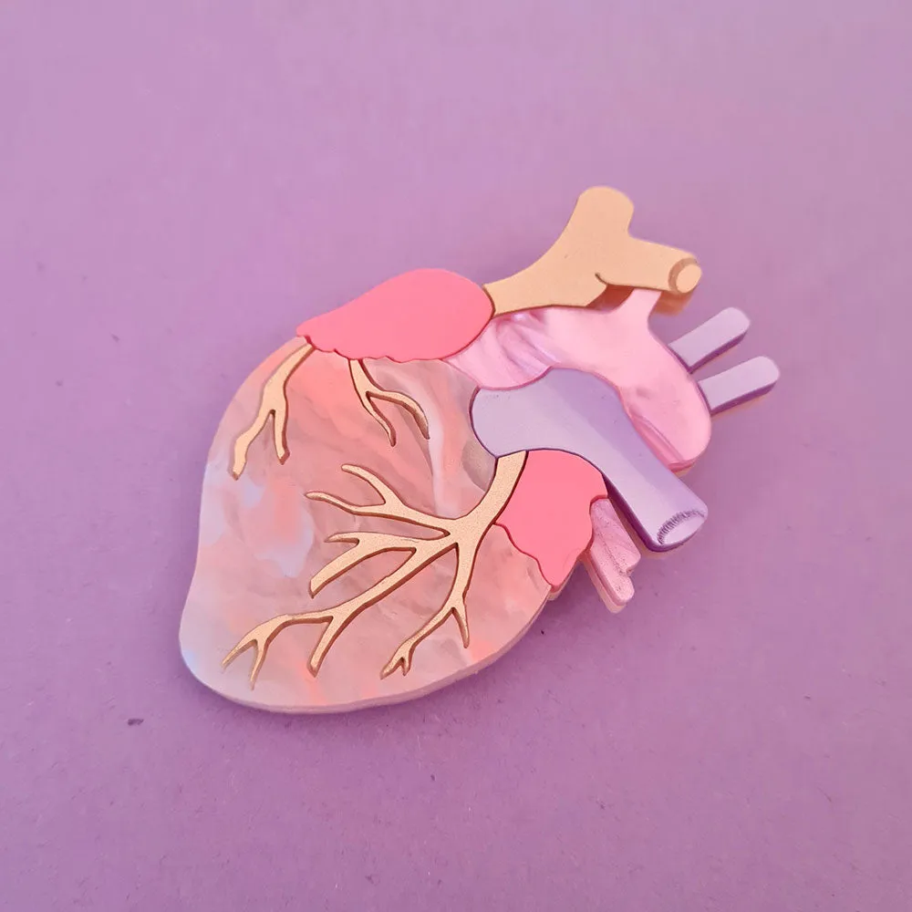 Pastel Anatomical Heart Brooch by Cherryloco