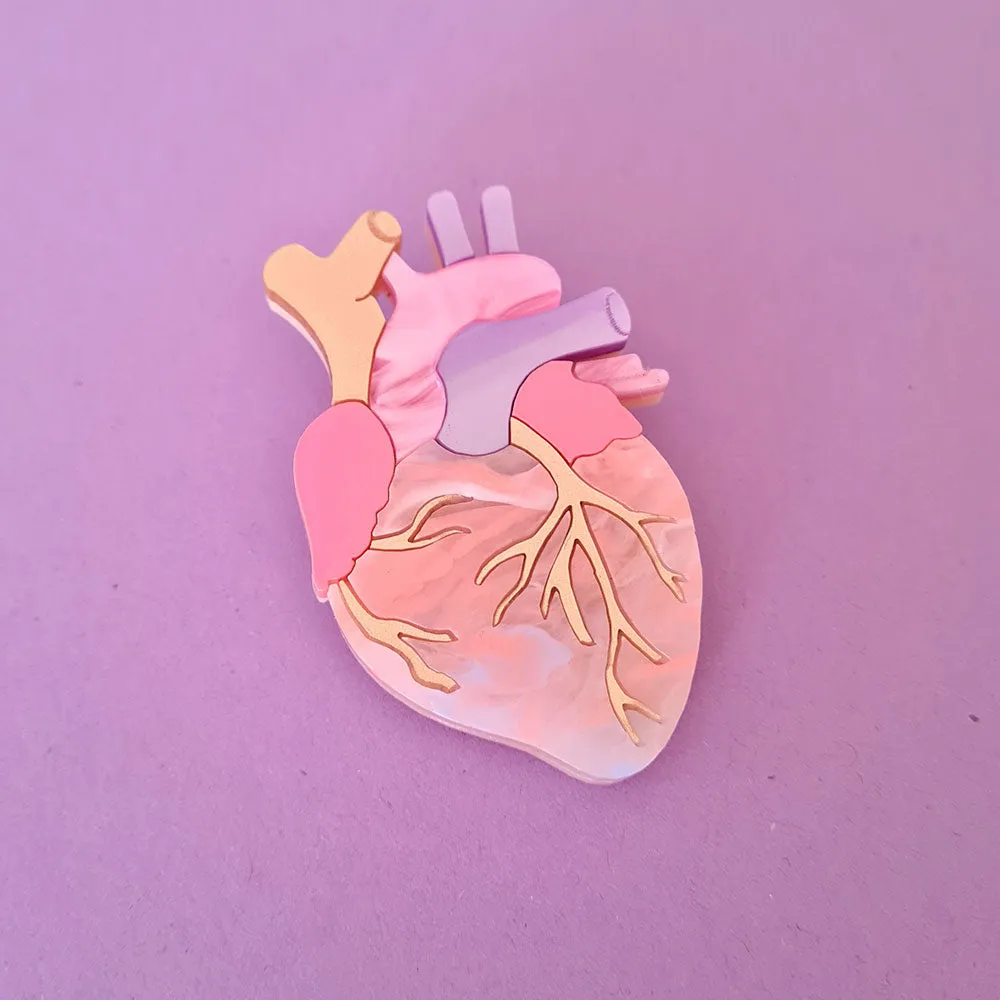 Pastel Anatomical Heart Brooch by Cherryloco
