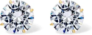 PAVOI 14K Real Gold Studs Moissanite Earrings for Women | 0.2-4 Carat Round Lab Created Moissanite Stone Solid Gold Stud Earrings Men