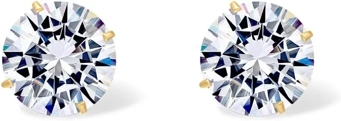 PAVOI 14K Real Gold Studs Moissanite Earrings for Women | 0.2-4 Carat Round Lab Created Moissanite Stone Solid Gold Stud Earrings Men