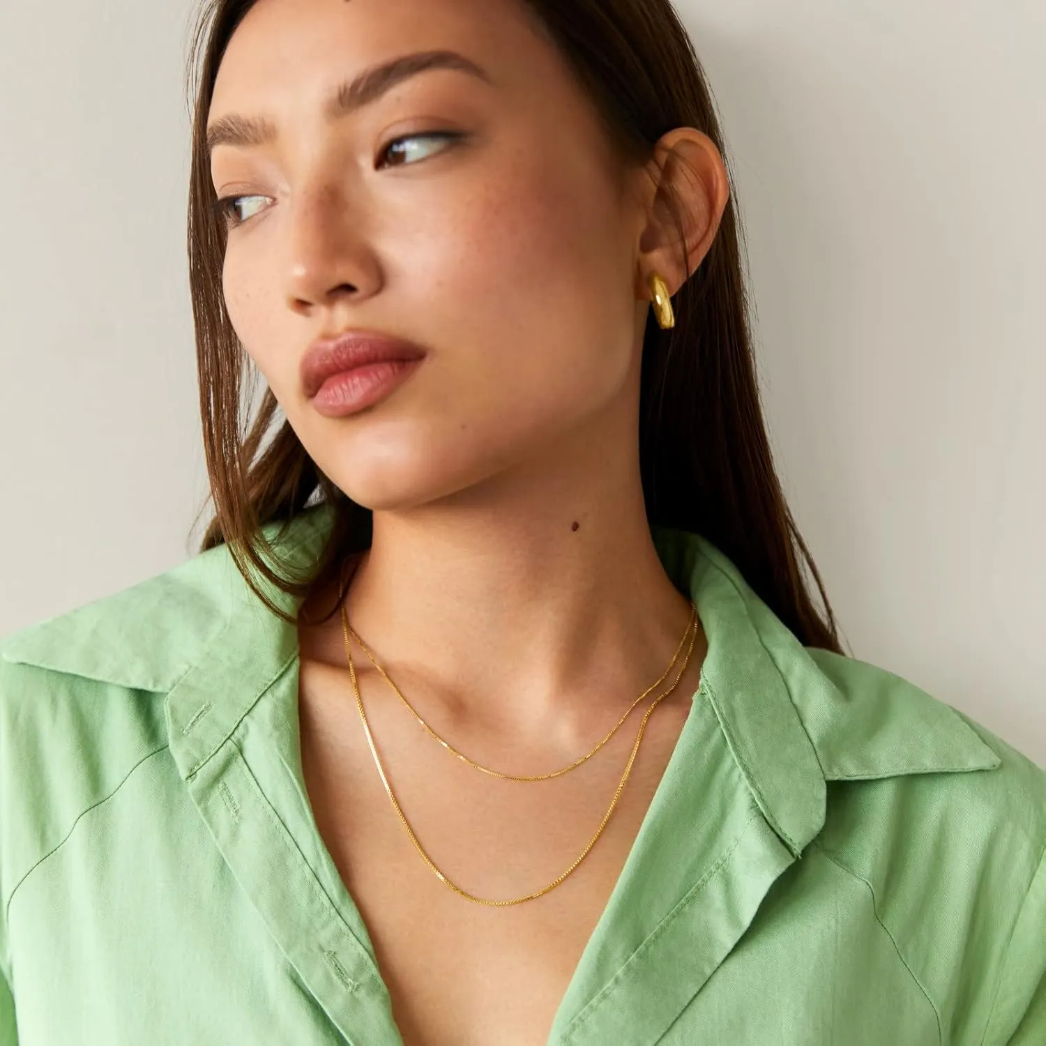 PAVOI Italian Solid 925 Sterling Silver, 22K Gold Plated Chain Necklaces | Snake, Square Box, Cable, Super Flex Curb, Miami Cuban and Rope Diamond-Cut Herringbone Necklace for Women and Men | MADE IN ITALY