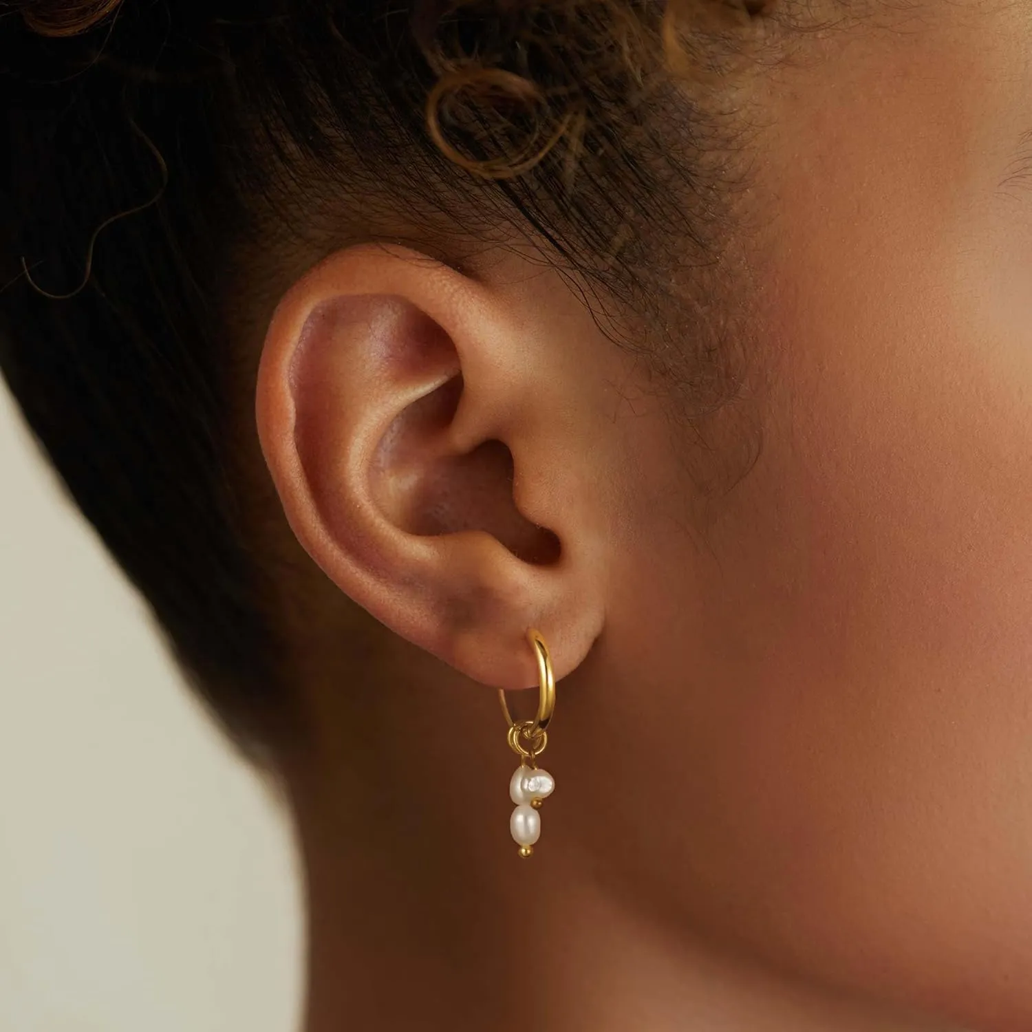 Pearl Earrings for Women - Gold Hoop Earrings for Women Pearl Dangle Earrings for Women Gold Earrings for Women Trendy 14K Gold Jewelry for Women with Pearl Circle | Twisted Rope | Teardrop | Wave Hoop