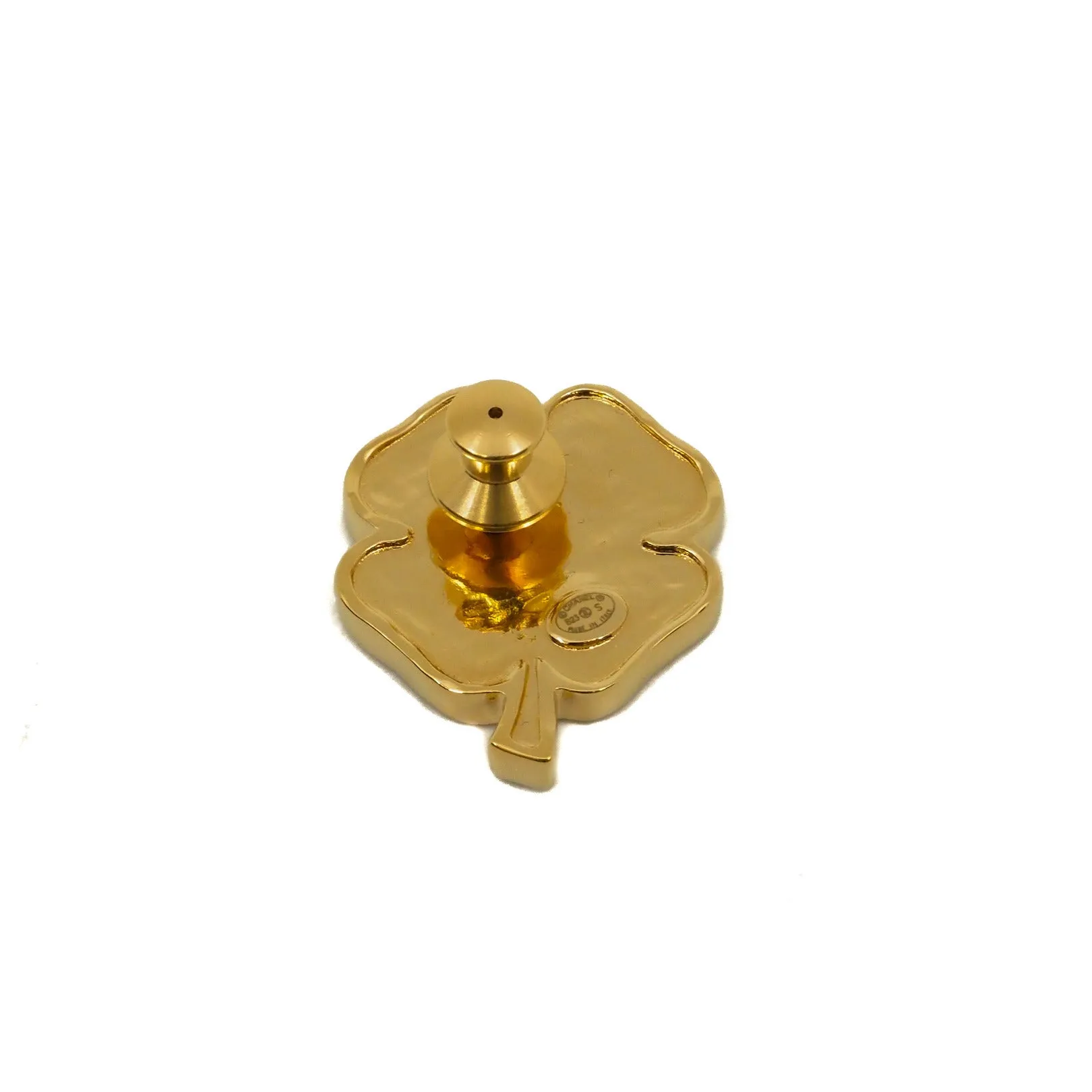 perfurm bottle brooch in leather black