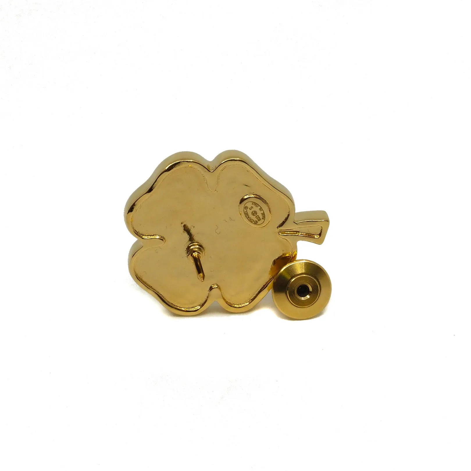 perfurm bottle brooch in leather black