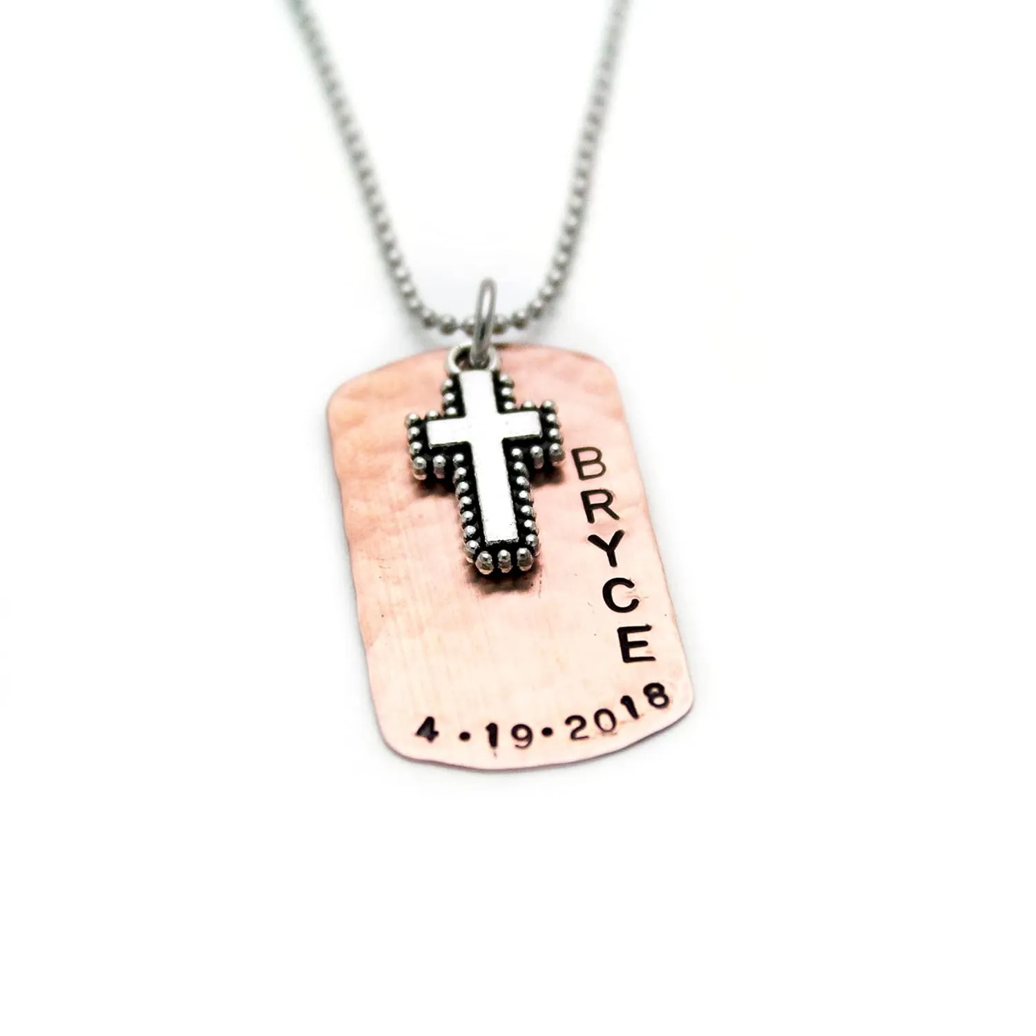 Personalized Cross Necklace for Boys - Communion Gifts for Boys - Confirmation Cross Necklace for Boys - Baptism Gift for Boys - Custom Cross Necklace for Young Man