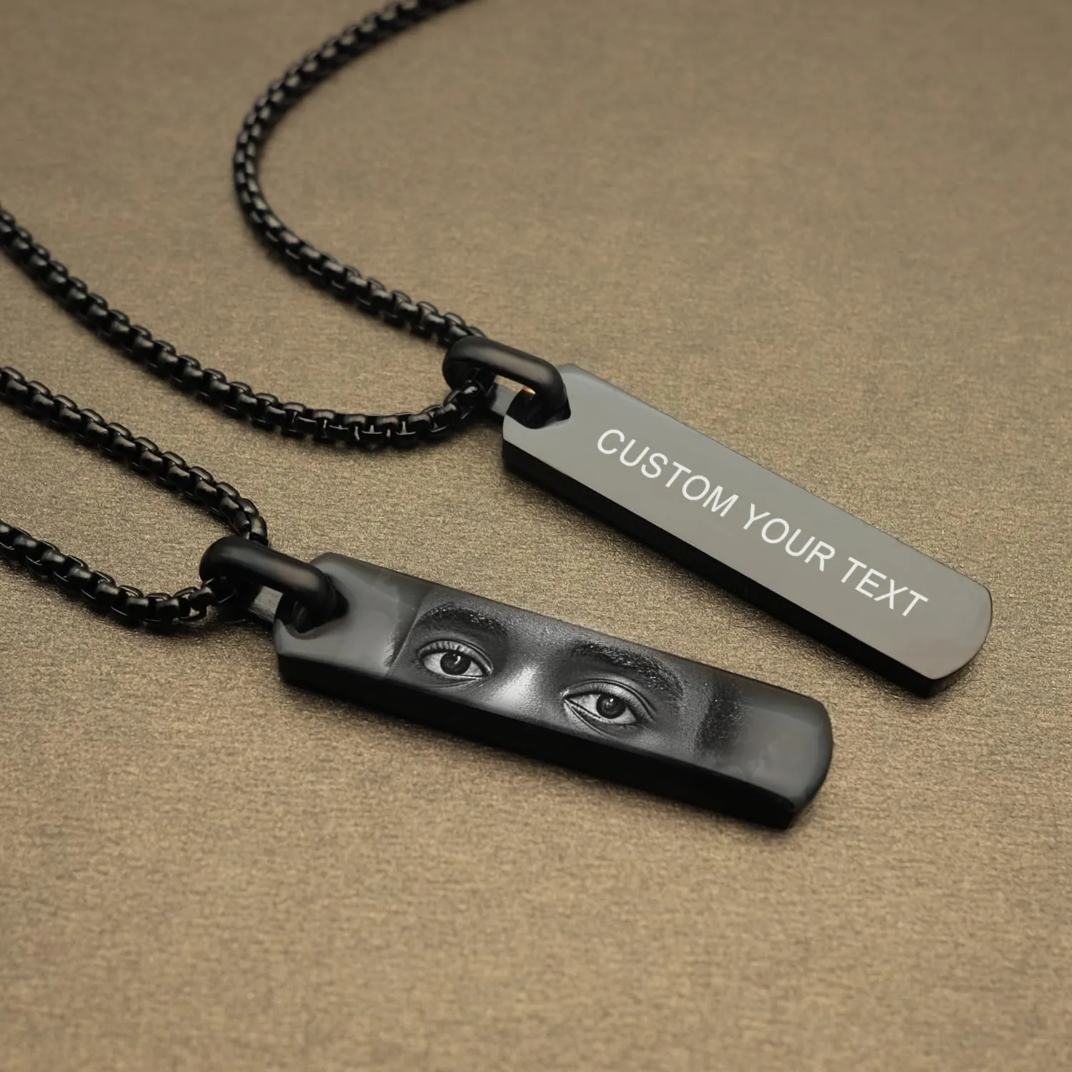 Personalized Eyes Engraved Customized Picture Necklace