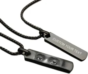 Personalized Eyes Engraved Customized Picture Necklace