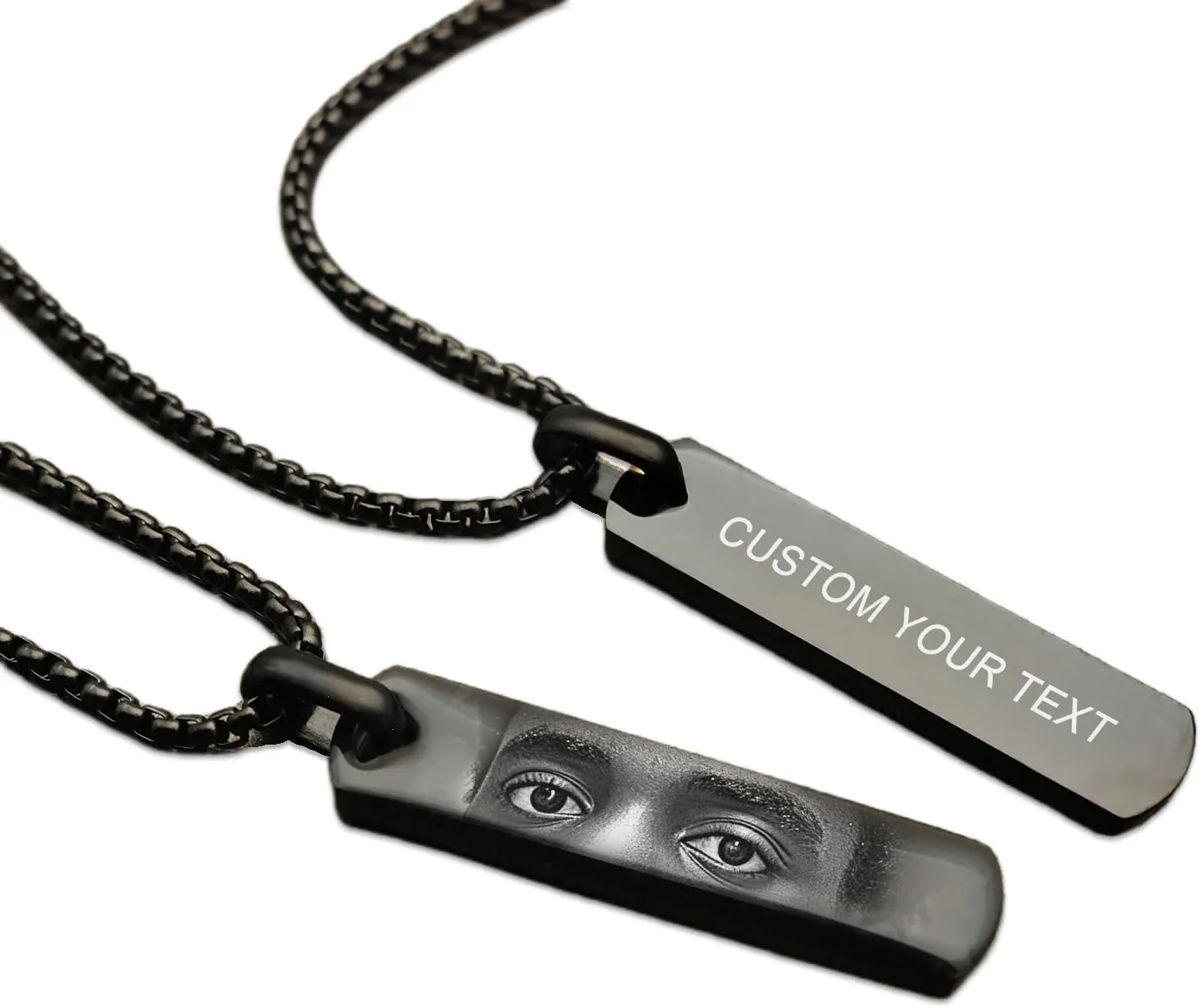 Personalized Eyes Engraved Customized Picture Necklace