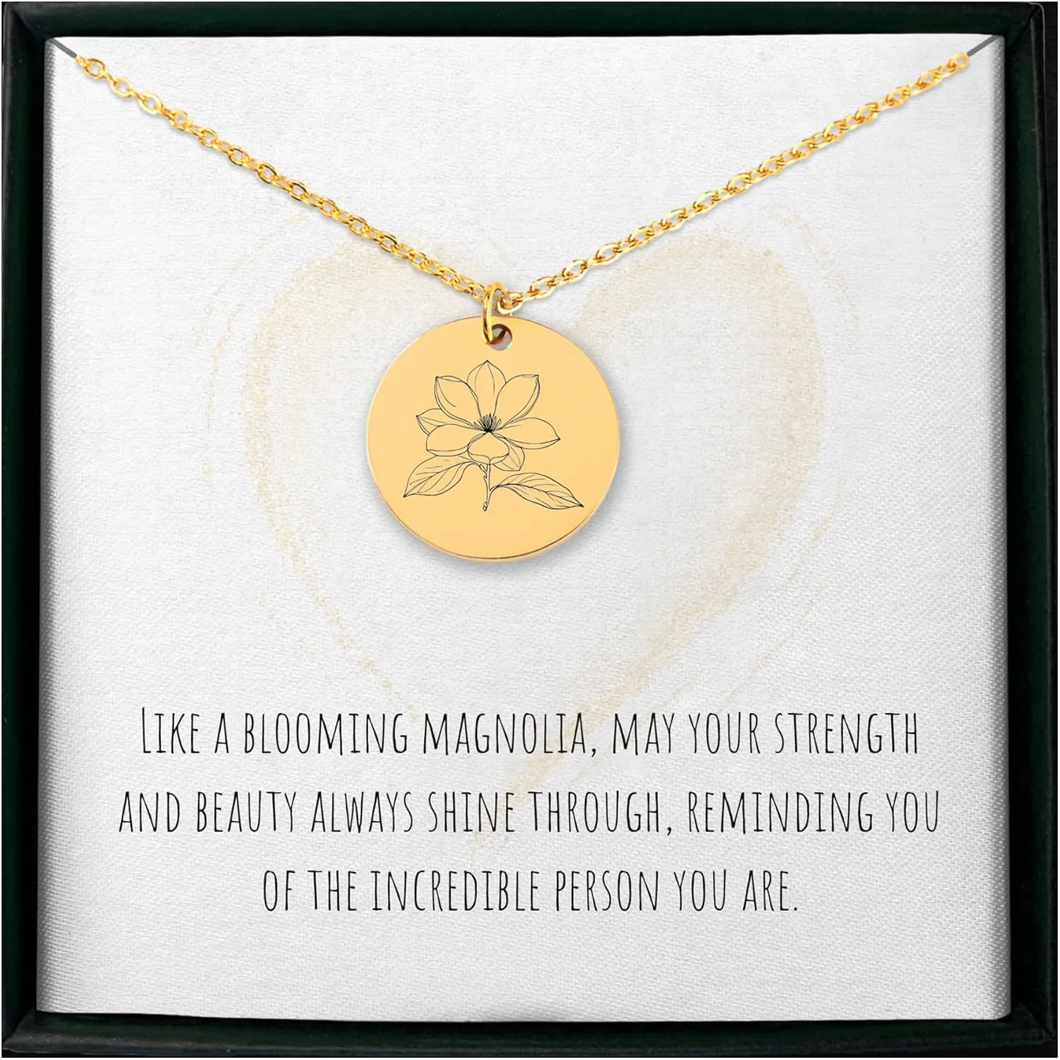 Personalized Magnolia Flower Necklace for Women - Handmade Custom Southern Floral Pendant Jewelry For Her - Spring Charm Bloom Garden Nature Botanical Gift for Mom And Grandma