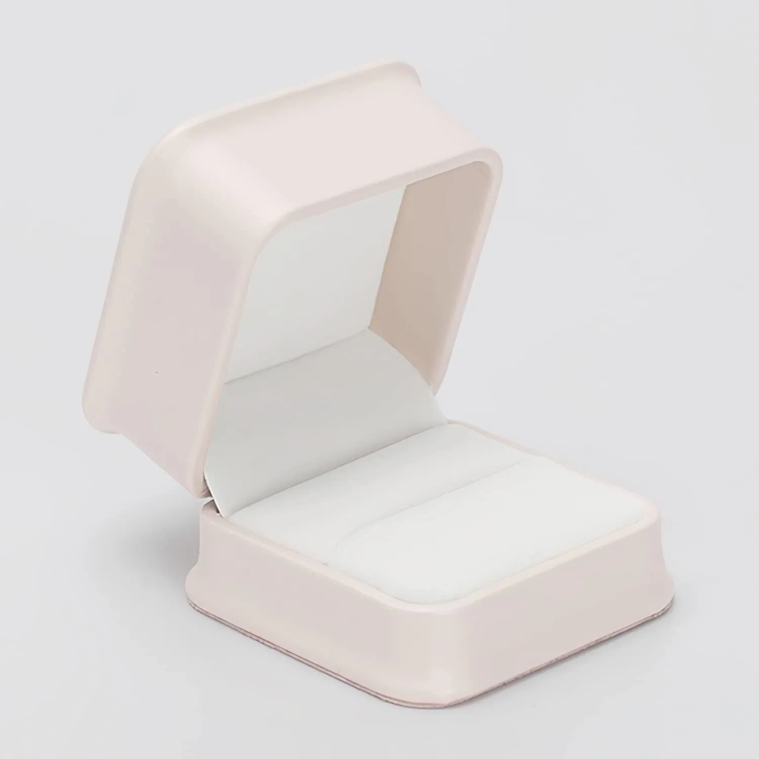 Pink PU Leather Jewelry Ring Box for Proposal Engagement Velvet Interior Jewelry Ring Gift Box