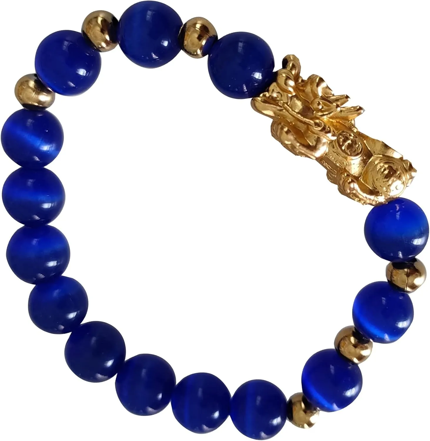 Pixiu Bracelet for Women Men with Real Stones Spiritual Positive Stone Blue Bead Feng Shui Jewelry Charms Thai for Healing Bracelets Succeed in life Can Worship