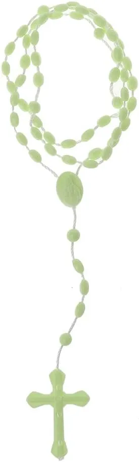Plastic Rosary Beads Luminous Necklace Catholicism Prayer Religious Jewelry