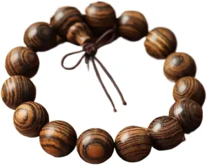 Prayer Beads Bracelet,Buddhist Prayer Beads, Tibetan Tiger Skin Sandalwood Bracelet Buddhist Beaded Mala Good Luck Stretch Bracelets for Women Men Unisex
