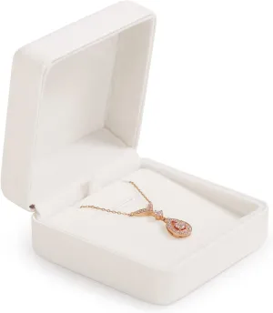 Premium PU Leather Necklace Gift Box Vintage Pendant Storage Case Velvet Interior Jewelry Pendant Necklace Box