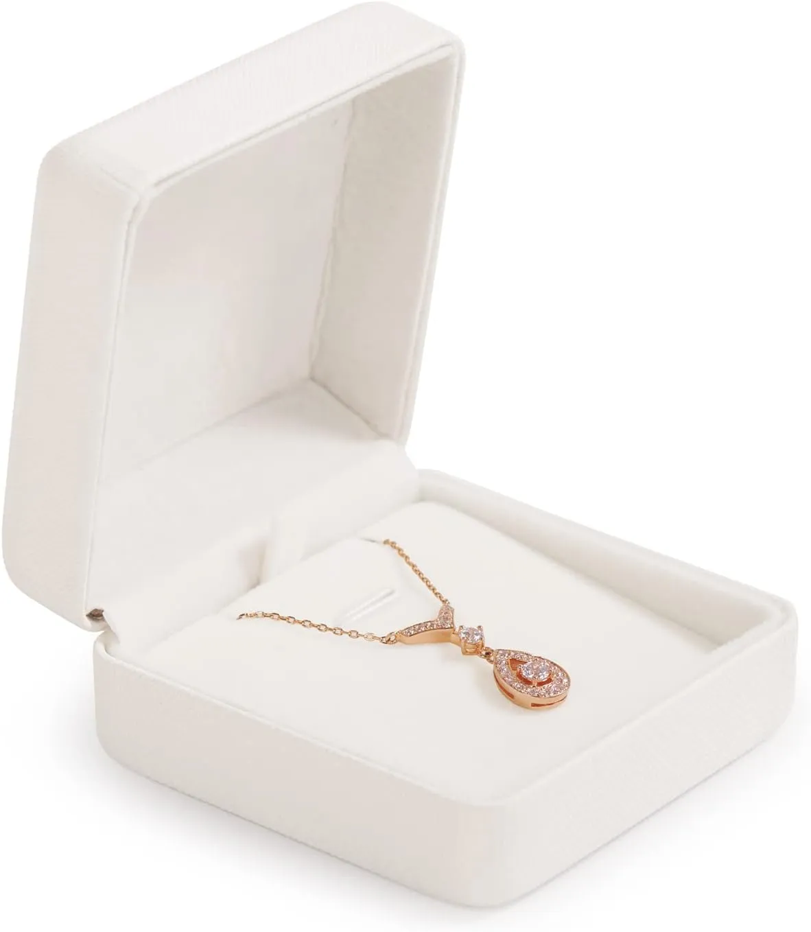 Premium PU Leather Necklace Gift Box Vintage Pendant Storage Case Velvet Interior Jewelry Pendant Necklace Box