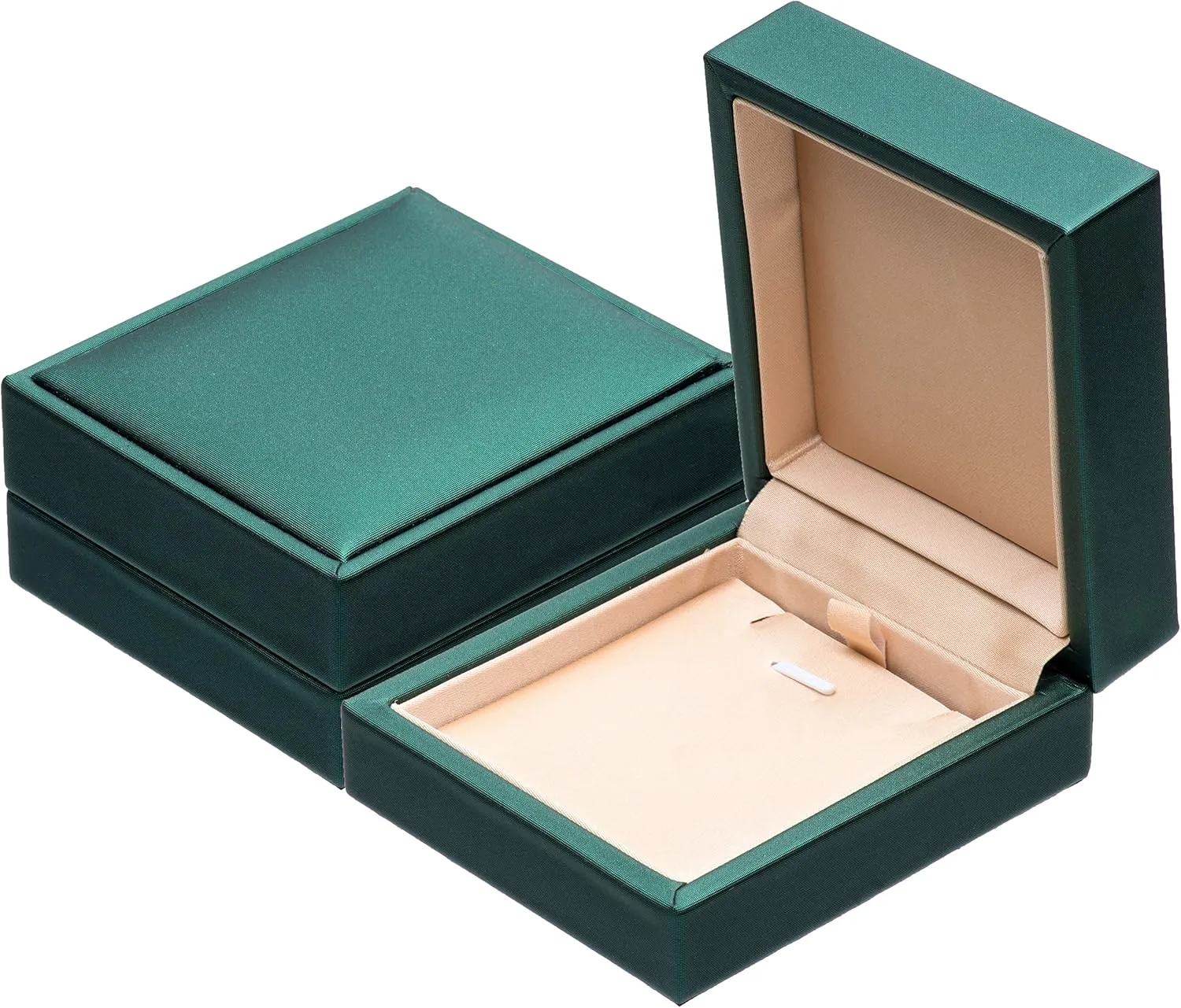 PU Leather Necklace Pendant Box for Wedding,Jewelry Gift Storage Display Case (Green)