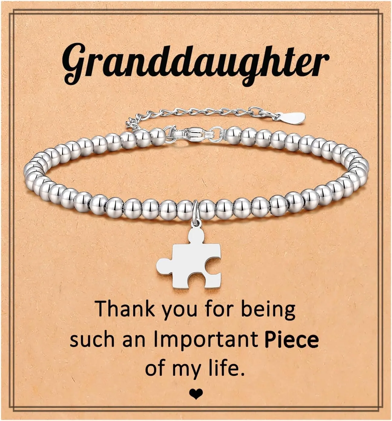 Puzzle Bracelets for Women Girls, Birthday Mothers' Day Christmas Gifts for Granddaughter Niece Daughter sister Bestie