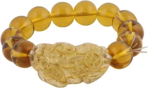 Qtqgoitem Faux Jade Good Fortune Wealth Lucky Prayer Round Beads Bracelet Ember Color (Model: 0d4 5dc 771 736 cc1)