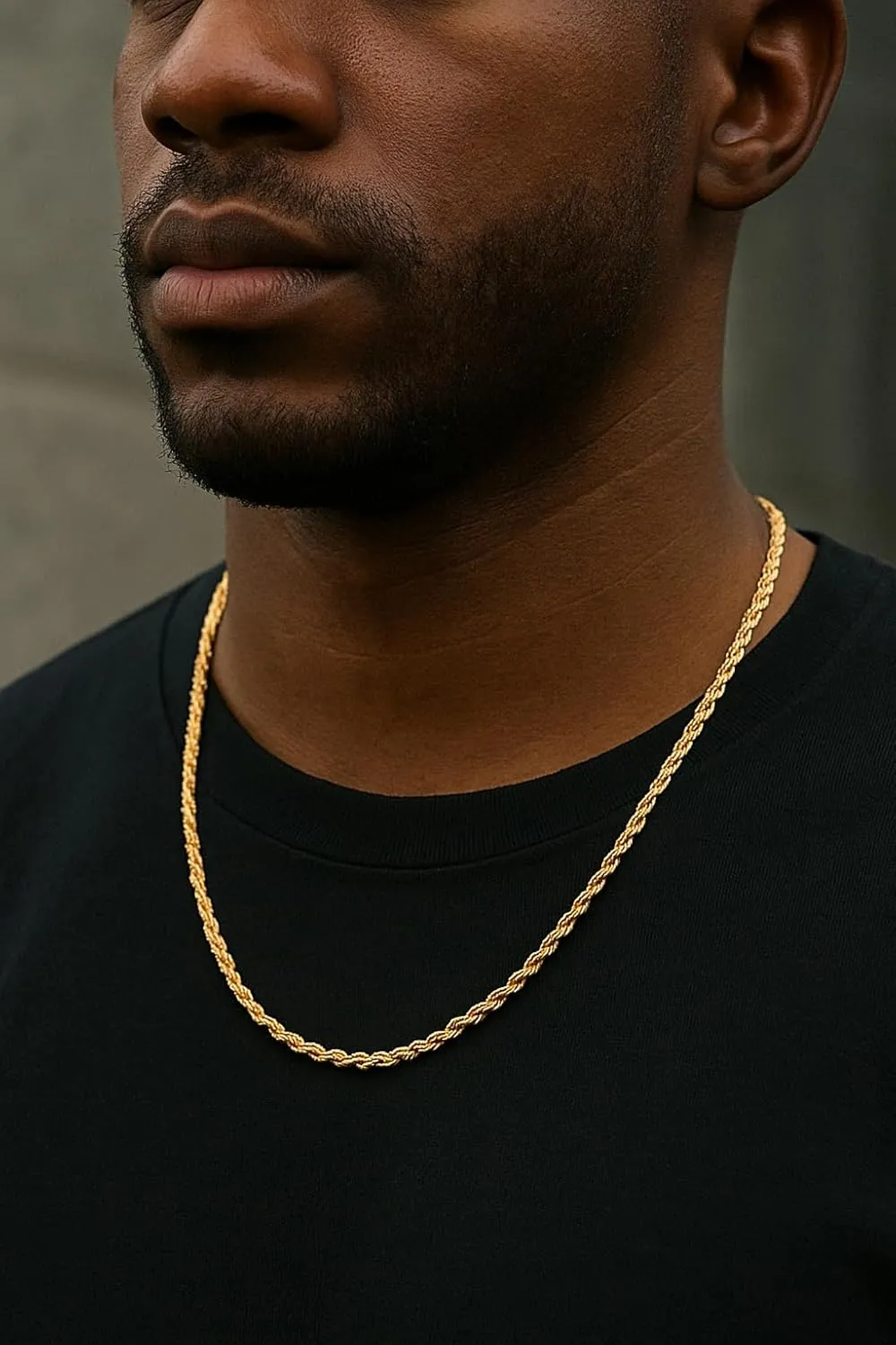 Real 14k Solid Yellow Gold Rope Chain Necklace with Lobster Claw Clasp, Jewery Gift for Her Him, Thickness 1.55-3.05 mm, Length 16-24 inch