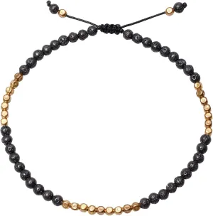 Reiki Agate Beaded Anklet Dainty Gold Plated Beads Ankle Bracelets for Women Adjustable Good Luck Beach Jewelry