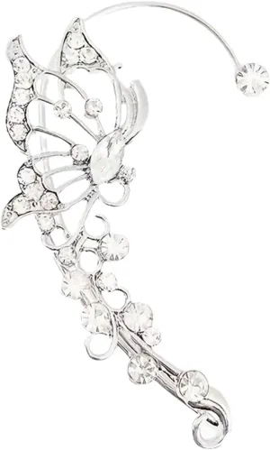 Rhinestone Butterfly Ear Cuff Earrings for Women, Non-piercing Ear Cuffs for Women Butterfly Hollow Wrap Earring Vintage Ears Cuff Earrings No Piercing Ears Clip Earring Jewelry Gifts