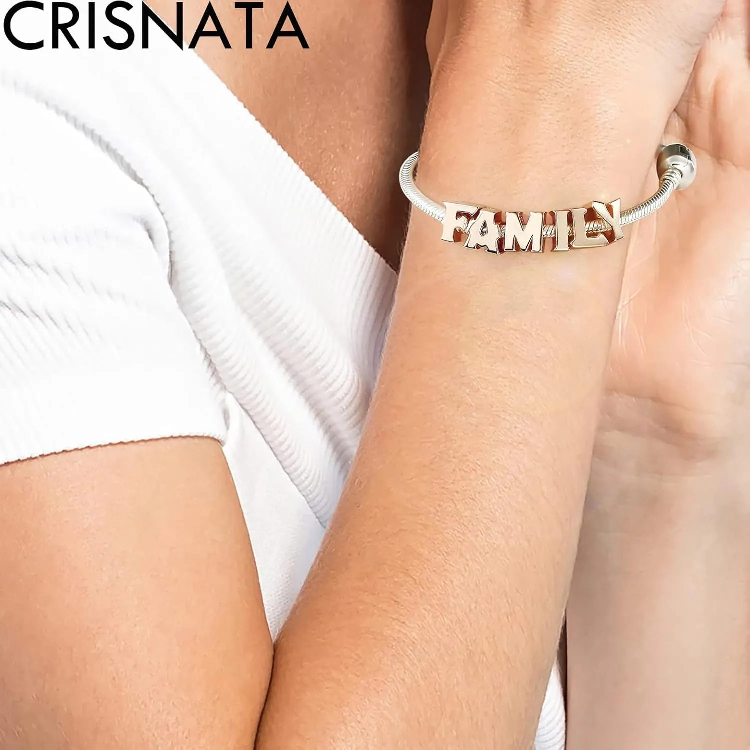 Rose Gold 26 Letter Charms, 925 Sterling Silver Complete Initial A-Z Alphabet Beads, fits European Style Bracelet, Gift for Mother/Father/Daughter/Son/Sister/Friends