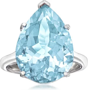 Ross-Simons 13.00 Carat Sky Blue Topaz Ring in Sterling Silver