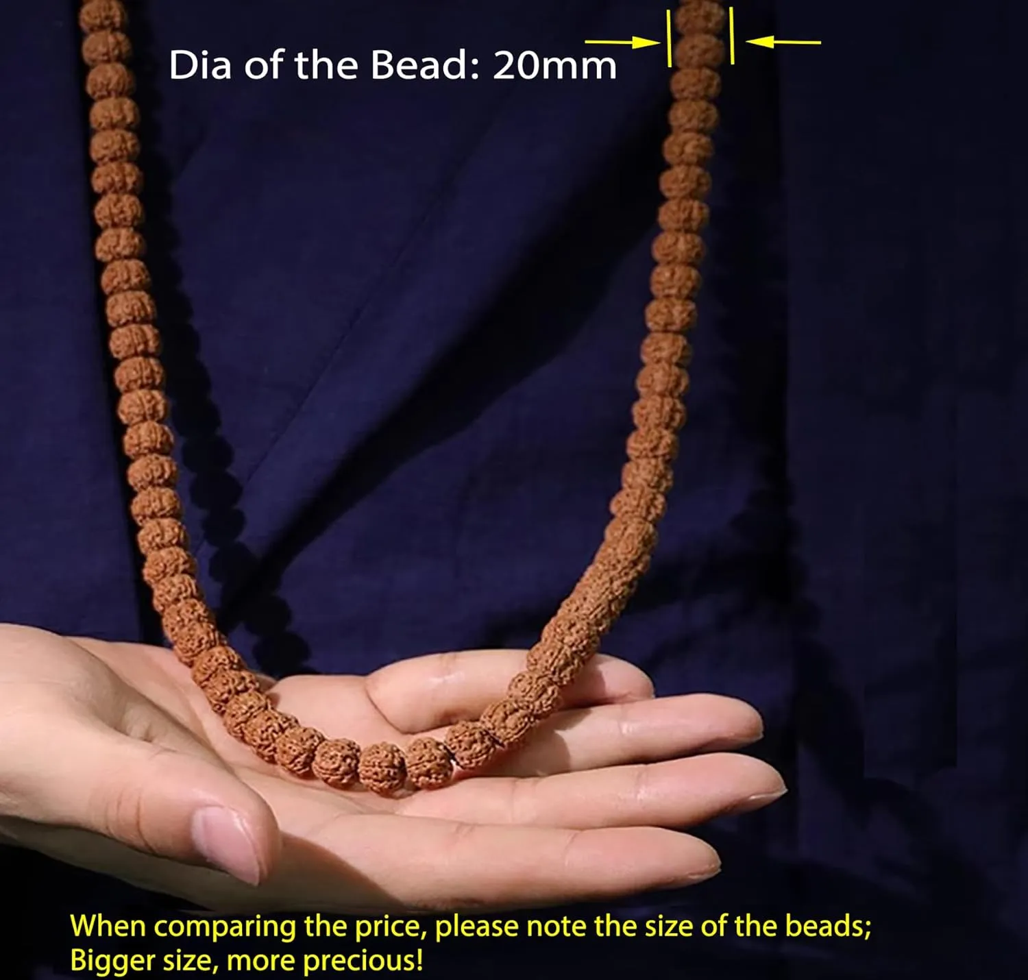 Rudraksha Japa Mala Prayer Yoga Meditation Blessing Buddhist Beads Necklace Bracelet