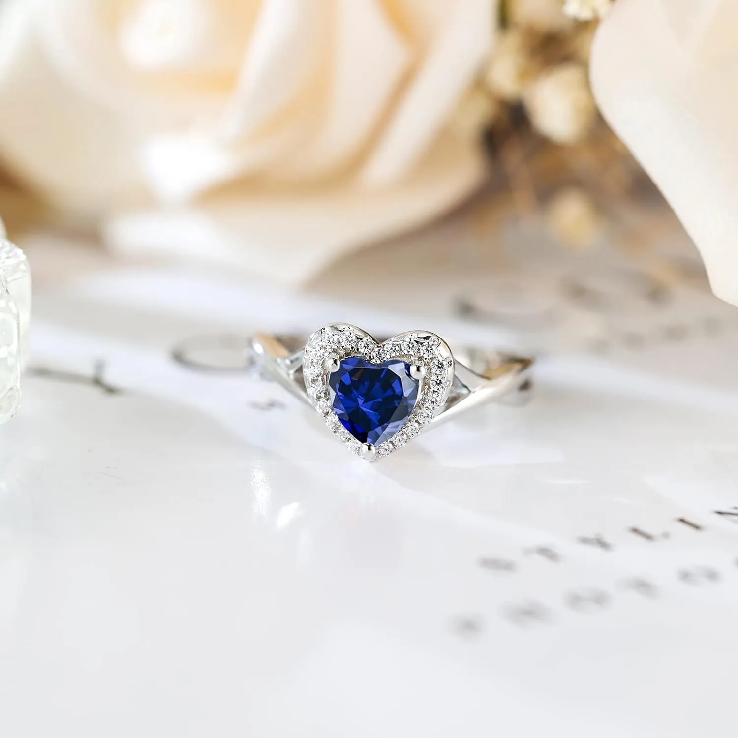 S925 Sterling Silver Birthstone Rings for Women Engagement Ring For Women Adjustable Promise Rings for Wife, Mom, Daughter Jewelry Birthday Wedding Anniversary Valentines Gifts