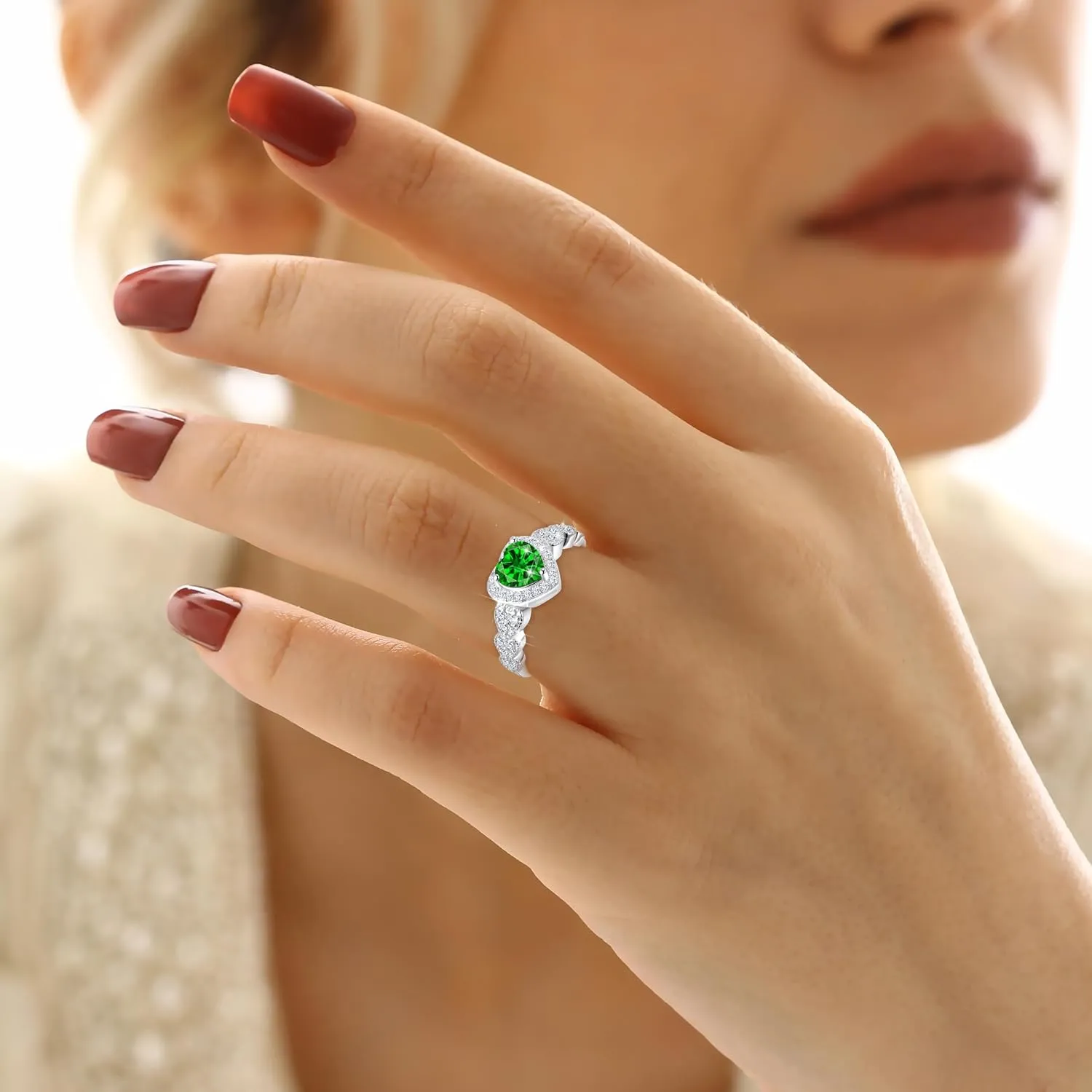 S925 Sterling Silver Birthstone Rings for Women Engagement Ring For Women Adjustable Promise Rings for Wife, Mom, Daughter Jewelry Birthday Wedding Anniversary Valentines Gifts
