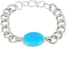 Salman Khan Bracelet for men Being Human Jewellery Steel Silver Coated Lucky Firoza Stone Friendship Band for Men & Boys