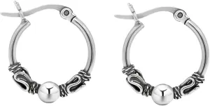 Savlano 925 Sterling Silver Bohemian Tribal Bali Hoop Earrings for Women - Made in Italy Comes With Savlano Gift Box