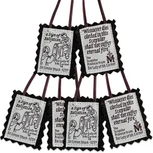 Scapulars Catholic,3 Pack Bulk Brown Scapular Of Our Lady Of Mount Carmel,Escapularios Catolicos Scapular Catholic Necklaces Gift For First Holy Communion and Confirmation Mexican Folk Art Decoration