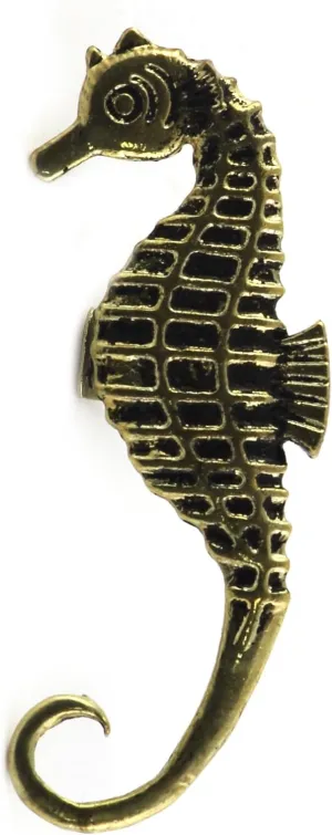 Seahorse Ear Cuff Wrap Gold Tone CE46 Coral Reef Wildlife Clip On Earring Fashion Jewelry