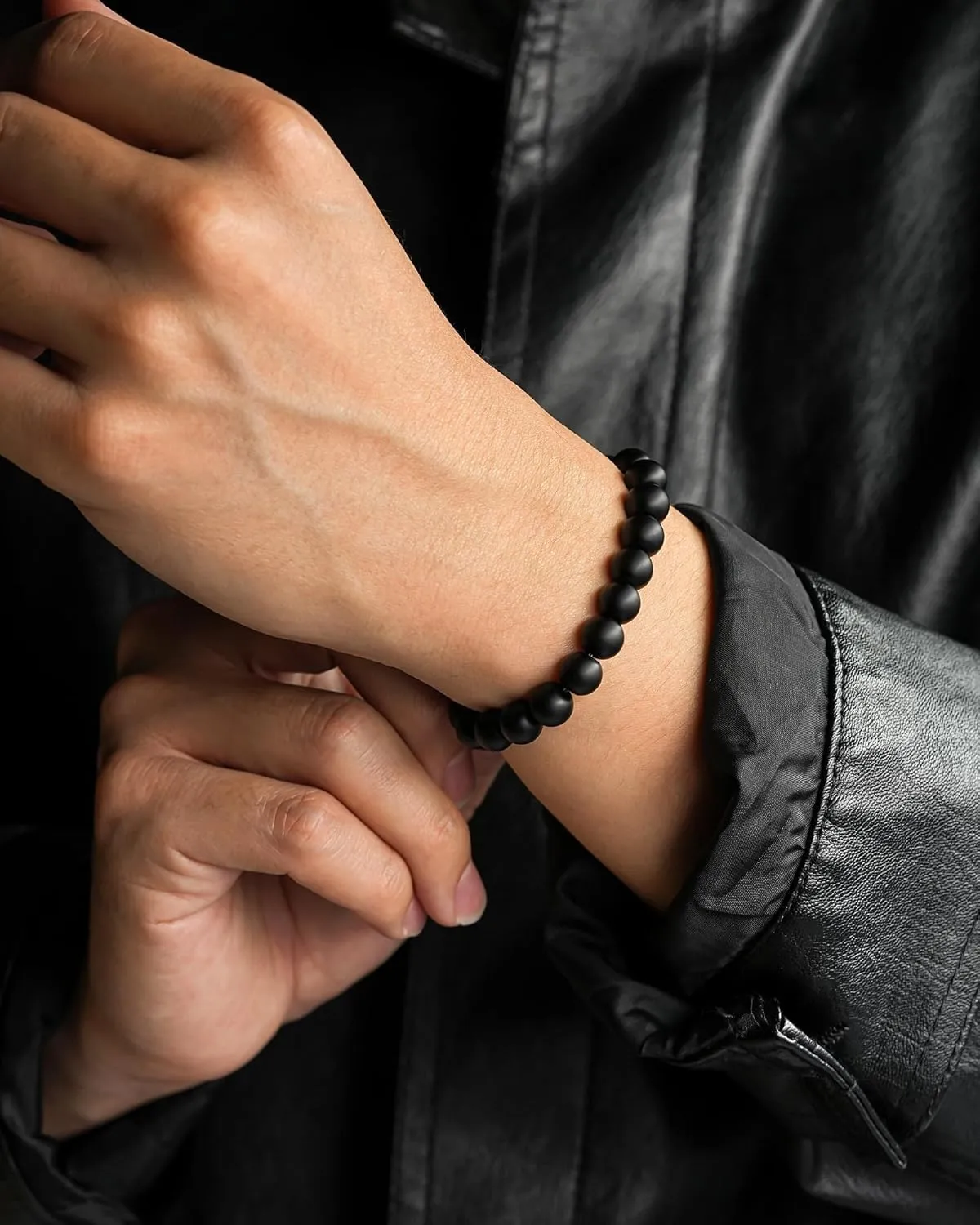 Seyaa 100% Natural Stone Crystal Bracelets, Adjustable Stretch Crystal Jewelry Gifts for Women Mens with Quote Card