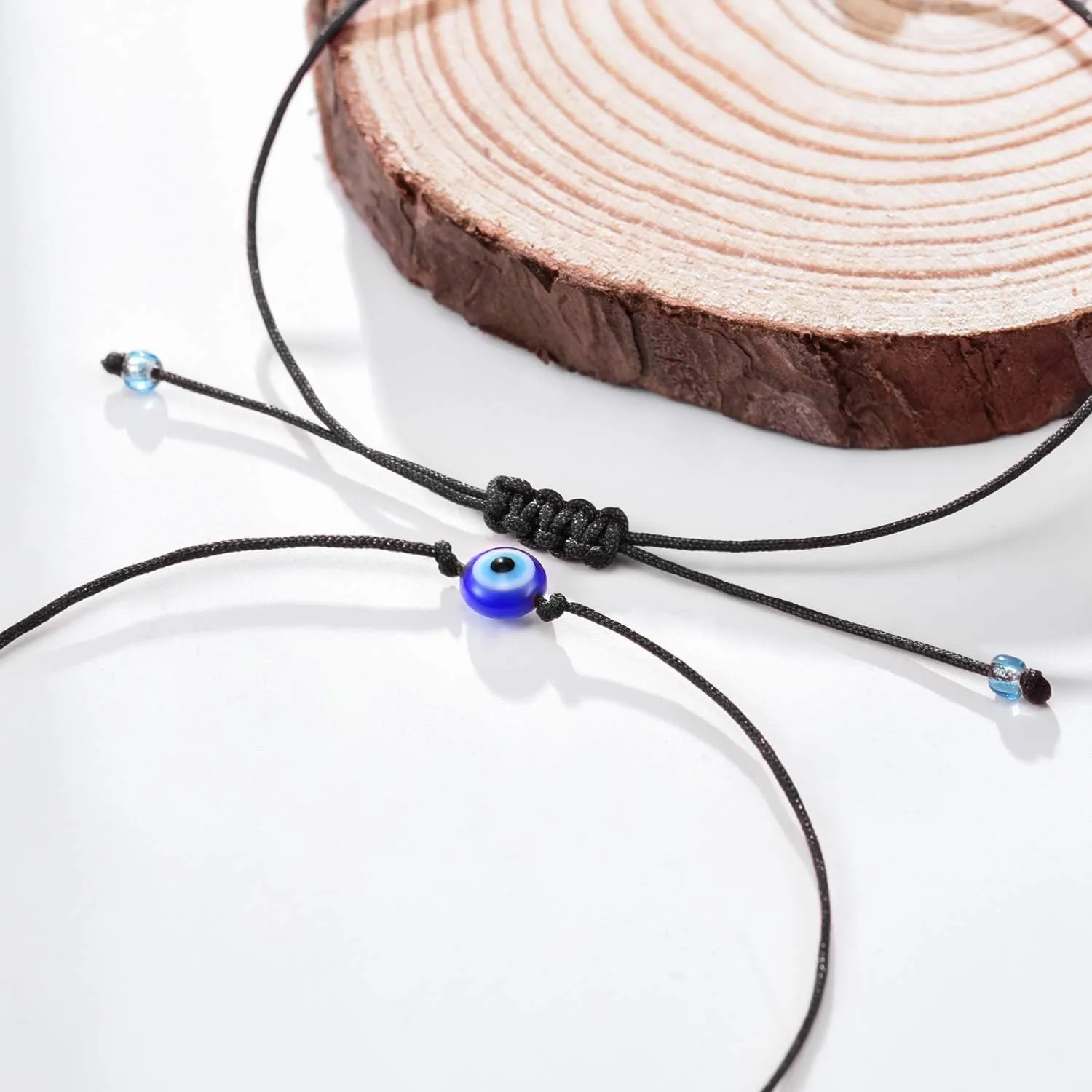 Shonyin Handmade Evil Eye Bracelets Set with Card Red String Bracelet Kabbalah Protection Luck Amulet for Women Men Family Friends