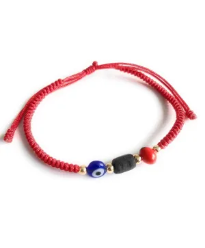 SIFRIMANIA Powerful Prosperity Red Unisex Adult Bracelet Evil Eye Real Azabache Pulsera para el Mal de Ojo