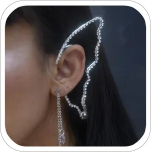 Silver Butterfly Ear Cuffs Earrings Non Piercing Fairy Wrap Rhinestone Earrings for Women Dainty Accessories
