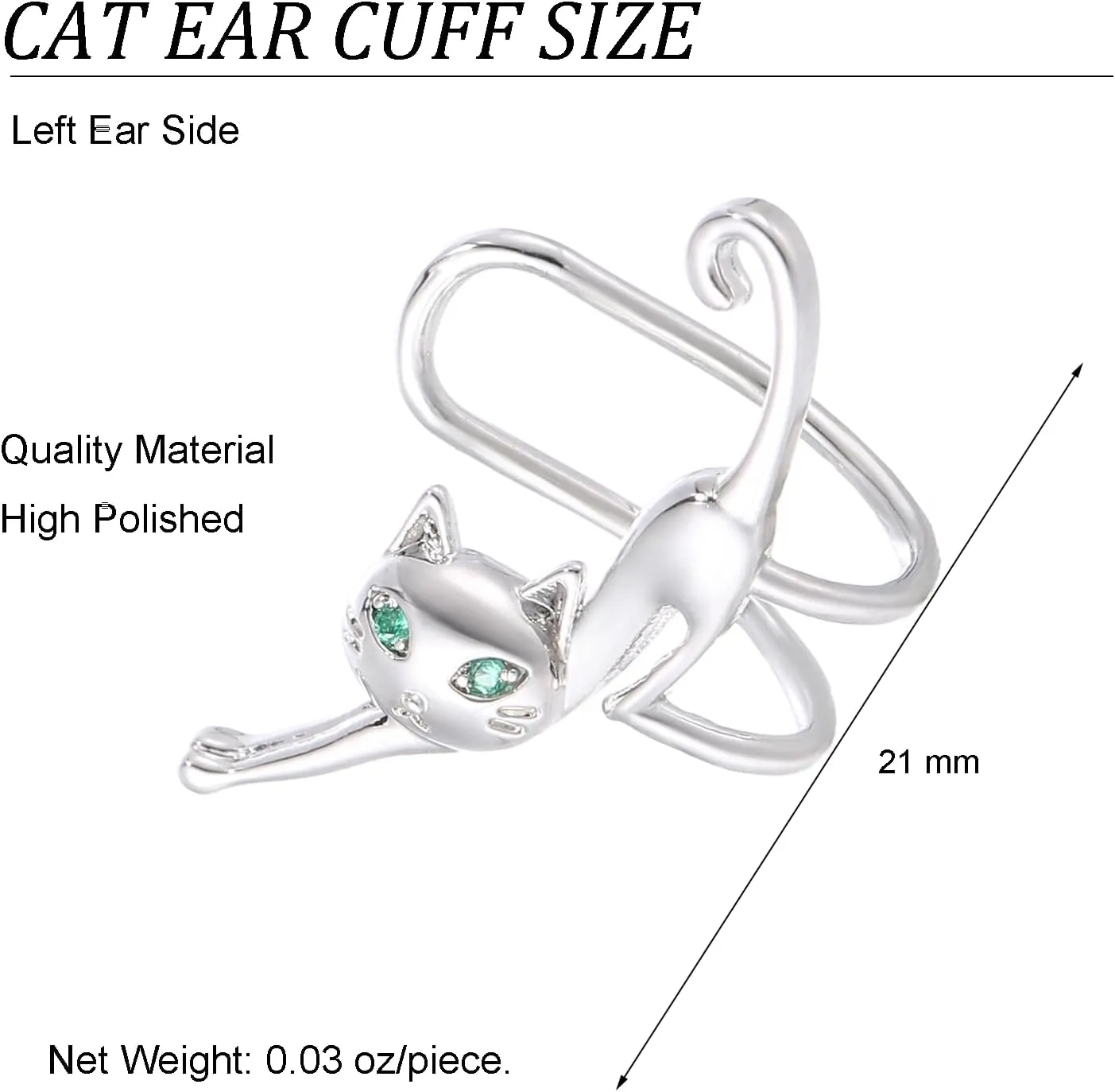 Silver Cuff Earrings for Women, Cubic Zirconia Cartilage Wrap Earrings, Minimalist Hoop Ear Cuff, Helix Ear Jewelry