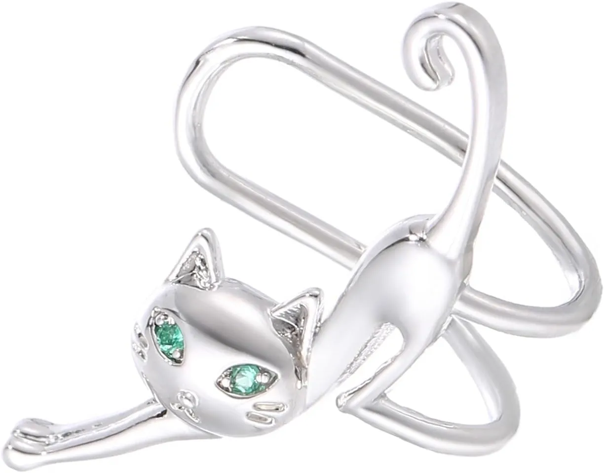 Silver Cuff Earrings for Women, Cubic Zirconia Cartilage Wrap Earrings, Minimalist Hoop Ear Cuff, Helix Ear Jewelry