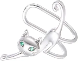 Silver Cuff Earrings for Women, Cubic Zirconia Cartilage Wrap Earrings, Minimalist Hoop Ear Cuff, Helix Ear Jewelry