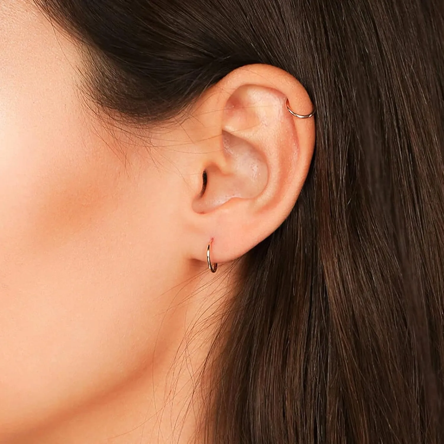 Silver Hoop Earrings- Cartilage Earring Small Hoop Earrings for Women Men,4 Pairs of Hypoallergenic 925 Sterling Silver Tragus Earrings