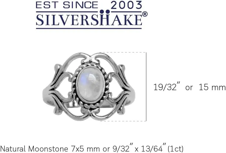 Silvershake Bezel Set Cabochon Gemstone Surrounded by Twisted Rope White Gold Plated 925 Sterling Silver Victorian Style Ring