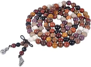 SOFEA Beaded Bracelets Tibetan 108pcs 8mm Rosewood Prayer Beads Buddha Mala Buddhist Bracelet Necklace
