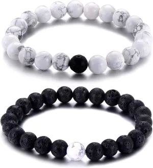 Softones 8MM Lava Rock Beads Bracelet for Men Women,Friendship Couples Gifts Natural Stone Bracelets