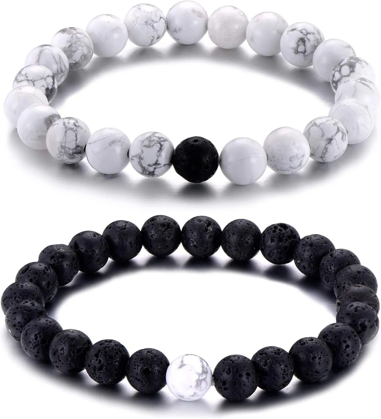 Softones 8MM Lava Rock Beads Bracelet for Men Women,Friendship Couples Gifts Natural Stone Bracelets