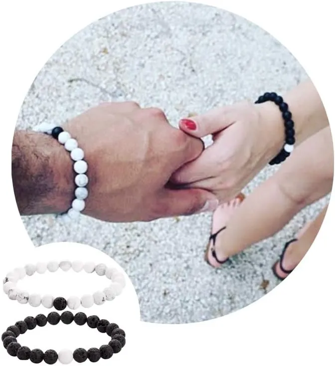 Softones 8MM Lava Rock Beads Bracelet for Men Women,Friendship Couples Gifts Natural Stone Bracelets